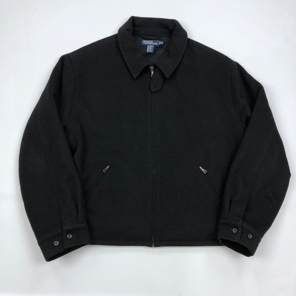 Polo Ralph Lauren Wool Blend Quilt Line Harrington Jacket Black XXL Mens